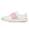 2024 Designer Casual Shoes Rockrunner Open Trainers White Black Rose Pink Sier Kvinnor Män kalvskinn Läderplattform Sneakers Sport Flat Trainers Jogging Shoes 35-46