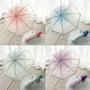 Umbrellas Transparent Clear Umbrella 3 Fold Umbrella Pink Green Blue And Purple Flowers Transparent And Sunny Umbrellas
