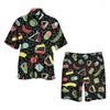 Men's Tracksuits C Hawaiian Streetwear Suit 2-piece Vintage 3D Printed Shirt Plus Size Beach Shorts