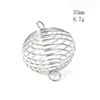 Decorative Figurines 5PC Silver Metal Hollow Out Birdcage Spring Stirring Ball Sphere Jewelry Pendant Craft Wind Chimes Material Supply
