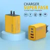 4 ports 120W USB C PD Chargeur Charge rapide 3.0 Charge rapide Type C Adaptateur de chargeur de téléphone USB pour iPhone 15 14 13 Samsung Xiaomi Huawei