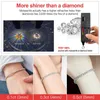 RINNTIN SMB06 Women Luxury 925 Silver Jewelry Classic Design Round Moissanite Tennis Chain armband