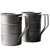 Mokken retro Old Coffee Cup -industriële stijl Oil Bucket Cup Outdoor Camping Beer Cup Drinkomdrankje Roestvrij staal J240428