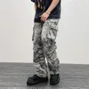 Overalls Camouflage Y2K Fashion Baggy Flare Jeans Cargo Pants Men Clothing Straight Women Wide Leg Long Trousers Pantalones 240420