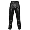 Pantaloni maschi di moda maschi in pelle elastica in pelle sottile abbigliamento pudro bagnato magro