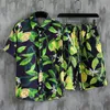 Tute da uomo estate Summer Surse Dry Hawaiian Beach 2 pezzi Scempiata casual Shirt e pantaloncini Stampicati da uomo Abbigliamento abiti abiti