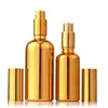 Empty Perfume Fine Mist Atomizer Glass Refillable Spray Bottles Aromatherapy Cosmetic Sprays Container Shinny Gold For Essential Oils Bath, Beauty, Hair & Cleaning