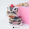 40st DHL Creative Gift Chinese Style Lion Dance Alloy Key Ring Fashion Girl Bag Pendant Car Pendant 7Colors LL