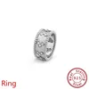 2024 Collection: S925 Silver Ring mettant en évidence le symbolisme de trèfle à quatre feuilles