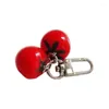 Keychains Mini deux tomates décorations de porte-clés de porte-clés d'ornement suspendu sac à main sac à main