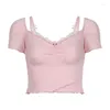 T-shirts pour femmes doux t-shirt rose mignon rose femme sexy