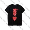 Commes des Garcon Play TシャツCDGSシャツデザイナーティーコムデスガーコンプレイハートロゴプリントTシャツティーブルーハートユニセックス日本最高品質ユーロサイズ304