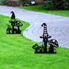 Gartendekorationen 1PC Metall Black Gnome Stakes Dekoration süße dekorative Outdoor -Statuen für Liebhaber Hof