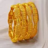 Pulseira 4pcs 24k Bulches etíopes Dubai Trendy for Women Arab African Gold Color Bracelet Jóias do Oriente Médio Presentes de casamento