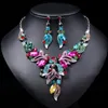 European and American New Colored Oil Painting Necklace Earring Set with Retro Style Women's Avant-garde High Quality Collar chain