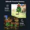 Decoraties Solar Christmas Tree Decor Lights buitenshuis Waterd waterdichte Led Lawn Garden Portio Pora Landschap Lampen Kerstfeestcadeaus