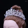 Hårklipp Brudens Crown Handgjorda Alloy Rhinestone Crystal Pearl Bridal Headdress Wedding Bridesmaid's Female Accessorie