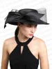 Kobiety chruch satyn fedora kapelusz elegancki fascynator ślubny dziobowy impreza chapau femme vintage chapeu marca de luksus