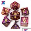 Jogos de esportes de lazer de gambing ao ar livre conjunto de dados de cores mistas D4-D20 Dungeons e Dargon RPG MTG Board Game 7pcs/Droga de Drop Set Drop 2021 DH3DZ