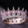 Tiaras Vintage Prinzessin Rosa Crystal Tiara Kronendem Diaadem Party Hochzeits Barock Strass Brautkronhaarschmuck Accessoires