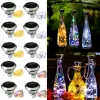 Decorations Solar Wine Bottle Cork Light Diamond 2M 20 LED Copper Wire Outdoor Waterproof Fairy String Lights for Garden Wedding Patio Decor