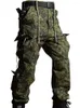 Herren-Trailsuiten Frühling Herbst Cargo Sets Männer im Freien im Freien mit mehreren Tischtätigkeiten-Resistante Jacken Armee Straight Hosen 2 PCs Anzüge atmungsaktiven Kampf