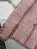 Designer Giacca da donna all'inizio della primavera Nuovo piccolo vento profumato dolce e delicato temperamento versatile tessitura di tweed grossolana rozzo