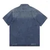 Męskie garnitury 2024 Spring/Summer Polo Flar Unana jeansowa koszula z krótkim rękawem dla modnego wszechstronnego luźnego płaszcza wysokiej jakości