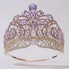 Tocados lujosos boda tiara corona rhinestones accesorios para el cabello ajustables para fiesta de cumpleaños ceremonia de adultos