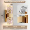 Lampa ścienna kinkiety nowoczesne światła 3000K-6000K Dimmabilne kryształ LED na sypialnię salon korytarza łazienka próżność