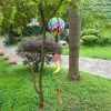 Dekorationer Vindklockor Rainbow Hot Air Balloon Wind Spinner Roterande paljett Windmill Wind Twister Hanging Decoration for Garden Yard