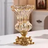 花瓶レトロヨーロッパの光の豪華なクリアクリスタルガラス花瓶の家の装飾モダンな結婚式の装飾的なウインドランプ