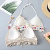 Dames badkleding Spring Beach Vacation Backless Lace-UpvCollar Outer Wear Break Tube Top Riem Bra Wrapped Chest Halter Bikini zwemmen