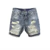 Eleganckie wygodne letnie dżinsowe spodenki dla mężczyzn zeskrobane dżinsy szorty męskie Make Fashion 5 punktowe spodnie 240428