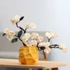 Vases Creative Ceramic Luxurious Vase Nordic With Irregular Yellow Color Home Living Room Office Garden Decoration Floral Organ 1Pc