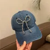 Ball Caps 202404-2508786 Ins Chic Designer Silver Beads Sweet Street Bowknot Lady Baseball Hat Women Women Leisure Visors Cap