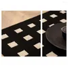Tapijten tpr niet-slip mat pvc keuken geweven matten voor vloerloper tapijten vlek resistent staand met achtergrond lichtgewicht zwart wit zwart wit