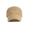 Ball Caps Summer Womens Hollow Baseball Hat Breathable Knitted Holiday Mesh Bone Gorras Adjustable Sun Hombre Q2404291