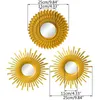 Gold Mirrors for Wall Decor Set of 3 Hanging Ornament Art Crafts Supplies for Home Bedroom Bathroom Small Round Drop 240417