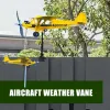 Dekorationen Metall Flugzeug Weathervane 3D Piper J3 Cub Wind Spinner Windmühle Garten Dekor Home Outdoor Dach Flugzeug Indikator Wind Direkt P1C8