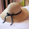 Шляпа шляпы широких краев ковша шляпы широкая лента Brim Bow Ribbon Str Womens Sun Sun Summ Summ