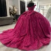 Bury Quinceanera Perlen von Kleidern Pailletten 2024 Die Schultergurte Korsett Rücken Custom Sweet 15 16 Prinzessin Festzug Ballkleid Vestidos