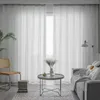 Blinds Style transparent en tulle blanc rideaux pour le salon Veille verticale rayée rideau transparent à la maison