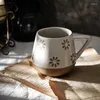 Canecas criativas pintadas à mão caneca cerâmica retro handmade de café xícara de chá de leite de grande capacidade Drinkwares de café da manhã presente