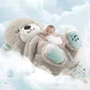 Respiration loutre bébé sommeil et jeu jouet en peluche en peluche musicale avec des cadeaux confortables sensoriels légers 240416