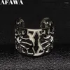 Cluster Rings Width Stainless Steel Women Geometry Silver Color Jewelry Anillos De Acero Inoxidable Para Las Mujeres R612239