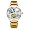 Wristwatches Hollow Tourbillon Automatic Mechanical Watch Men Moon Phase Function Glow-in-the-dark Waterproof Sports