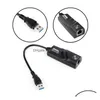 Connecteurs de câbles réseau USB 3.0 USB-C Type-C vers RJ45 100/1000 Gigabit LAN Ethernet Adaptateur 100/1000Mbps pour / win pc 243s avec boîte DHJHL
