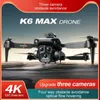 Elektrisch/RC -vliegtuig K6 Max Nieuwe Mini Drone 4K 360 graden omnidirectionele obstakelvermijding RC Quadcopter Wide Hoek Optisch T240428