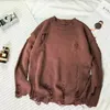 Męskie swetry Crewneck pullovers Hippie Czarny Knit Sweter Mężczyzna okrągły kołnierz Brązowe zabawne dzianiny koszulka potu nad dopasowaniem rozmiarów plus rozmiar